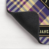 紫、金ゴールド、青のタータンチェック マウスパッド (コーナー)