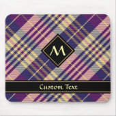 紫、金ゴールド、青のタータンチェック マウスパッド (正面)