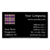 紫、金ゴールド、青のタータンチェック マグネット名刺 (正面)