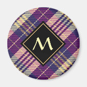 紫、金ゴールド、青のタータンチェック マグネット (正面)