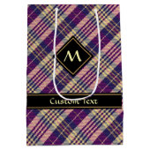 紫、金ゴールド、青のタータンチェック ミディアムペーパーバッグ (裏面)