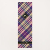 紫、金ゴールド、青のタータンチェック ヨガマット (正面)