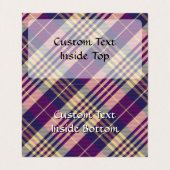 紫、金ゴールド、青のタータンチェック 名刺 (内部フラット)