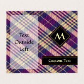 紫、金ゴールド、青のタータンチェック 名刺 (外部フラット)