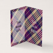 紫、金ゴールド、青のタータンチェック 名刺 (内部)