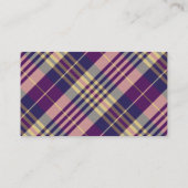 紫、金ゴールド、青のタータンチェック 名刺 (裏面)