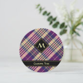 紫、金ゴールド、青のタータンチェック 招待状 (スタンド正面)