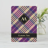 紫、金ゴールド、青のタータンチェック 招待状 (スタンド正面)