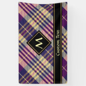 紫、金ゴールド、青のタータンチェック 横断幕 (縦)
