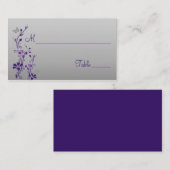 紫、銀のフローラと蝶座席表 プレイスカード (正面/裏面)