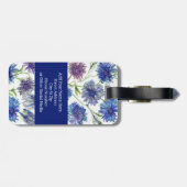 紫、青いコーンフラワー、水色 ラゲッジタグ (裏面横)