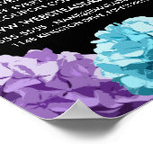 紫、青とピンクの紫陽花、花屋 ポスター (角)