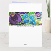 紫 – 青のハンガリーはっきりしたの刺繍 – 名前の日 カード (裏面)