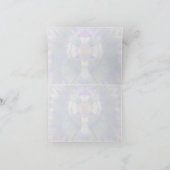 紫、青のハートセンター付き染料十字型 カード (内部)