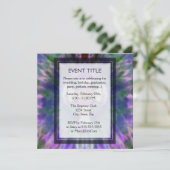 紫、青のハートセンター付き染料十字型 招待状 (スタンド正面)