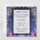 紫、青のハートセンター付き染料十字型 招待状 (正面)