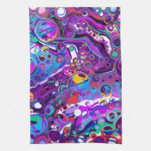 紫、青のバブルカラフル抽象芸術モダン キッチンタオル (縦)