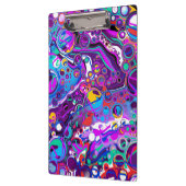 紫、青のバブルカラフル抽象芸術モダン クリップボード (左)