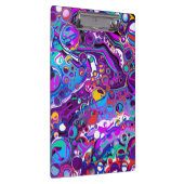 紫、青のバブルカラフル抽象芸術モダン クリップボード (右)