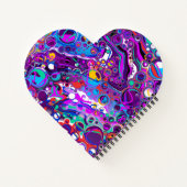 紫、青のバブルカラフル抽象芸術モダン ノートブック (裏面)