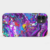 紫、青のバブルカラフル抽象芸術モダン Case-Mate iPhoneケース (裏面(横))