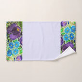 紫 – 青ハンガリーの刺繍模様 バスタオルセット (ハンドタオル)