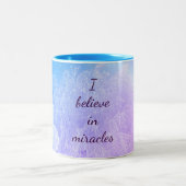 紫/青信じ奇跡の霜デザイン ツートーンマグカップ (中央)