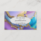 紫、青、および金ゴールドの背景 名刺 (裏面)