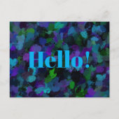 紫、青、および黒の抽象芸術 ポストカード (正面)