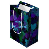 紫、青、および黒の抽象芸術 ミディアムペーパーバッグ (正面アングル)