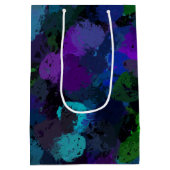 紫、青、および黒の抽象芸術 ミディアムペーパーバッグ (裏面)