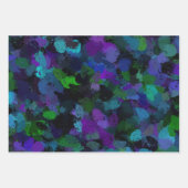 紫、青、および黒の抽象芸術 ラッピングペーパーシート (正面)
