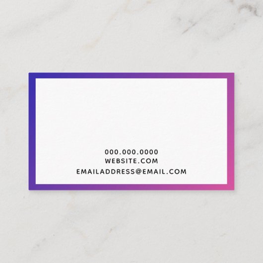 紫(青)とピンク(ピンク)のカラーグラデーション名刺 名刺 (裏面)