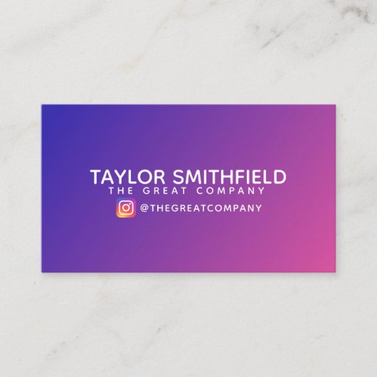 紫(青)とピンク(ピンク)のカラーグラデーション名刺 名刺 (正面)