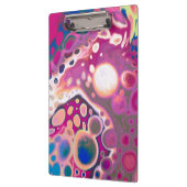 紫、青、ピンクのデジタルモダン抽象芸術 クリップボード (左)