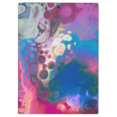 紫、青、ピンクのデジタルモダン抽象芸術 クリップボード (裏面)