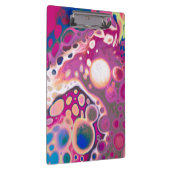 紫、青、ピンクのデジタルモダン抽象芸術 クリップボード (右)