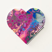 紫、青、ピンクのデジタルモダン抽象芸術 ノートブック (裏面)