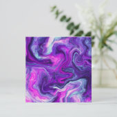 紫、青、ピンクの大理石の流体アート恋しく思ユー (スタンド正面)