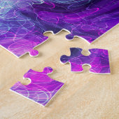 紫、青、ピンクの大理石の流体アート ジグソーパズル (側面)