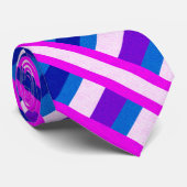 紫、青、ピンクの格子模様 ネクタイ (ロール)
