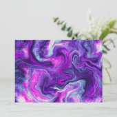 紫、青、ピンクの流体アートワーク (スタンド正面)