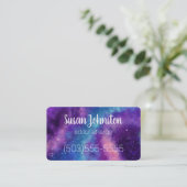 紫、青、ピンクの銀河の名刺 名刺 (スタンド正面)