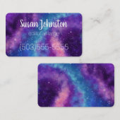 紫、青、ピンクの銀河の名刺 名刺 (正面/裏面)