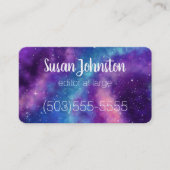 紫、青、ピンクの銀河の名刺 名刺 (正面)