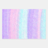 紫、青、ピンクハッピーバースデー ラッピングペーパーシート (正面3)