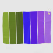 紫、青、緑のストライプ ゴルフタオル (横)