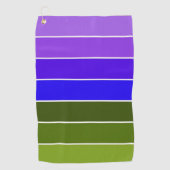 紫、青、緑のストライプ ゴルフタオル (正面)