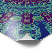 紫、青、緑の曼荼羅 フォトプリント            (角)