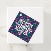 紫、青、緑の格子状の雪片 フェイバータグ (インサイチュ)
